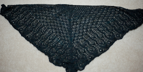 peacock feathers, finished but unblocked